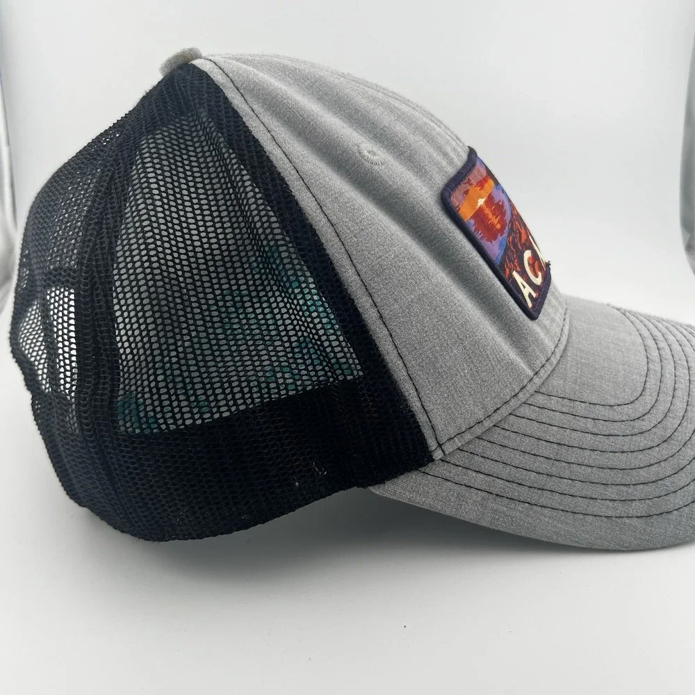 Acadia National Park Trucker Hat Gray Black Mesh Snapback Park Hats 2016